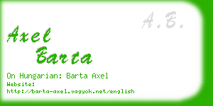 axel barta business card